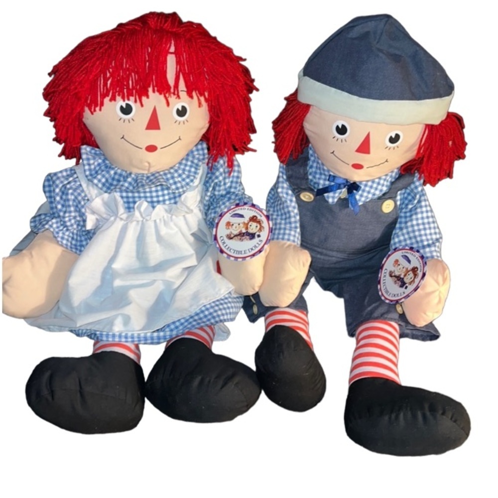 RAGITY ANN AND ANDY EXTRA LARGE DOLLS KIDS OF AMERICA CORP WITH MATCHING SHIRTS